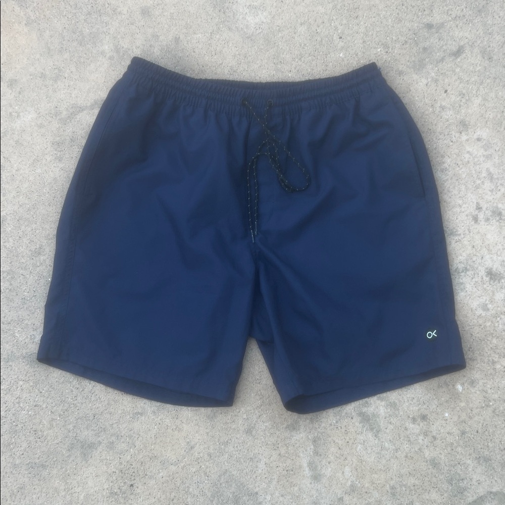 Outerknown Men's Nomadic Volley Quick Dry Swim Short Navy Blue Size L
